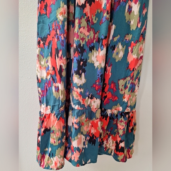 Anthropolgie Entro Colorful Tank Ruffle Smocked Midi Dress Womens Size M Boho - Picture 6 of 8